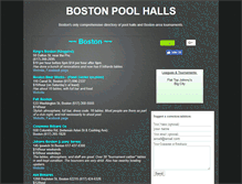 Tablet Screenshot of bostonpoolhalls.com